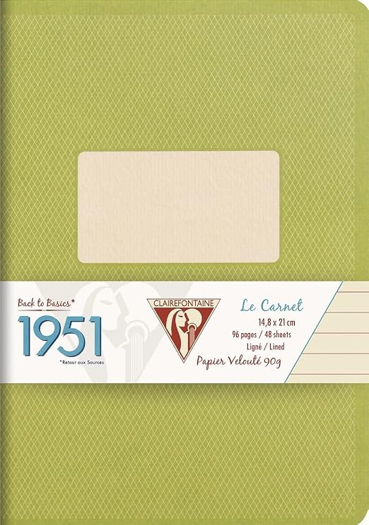 Clairefontaine 'Back to Basics 1951' Staplebound Notebook, 5 3/4" x 8 1/4", 96 Pages, Lined - Green