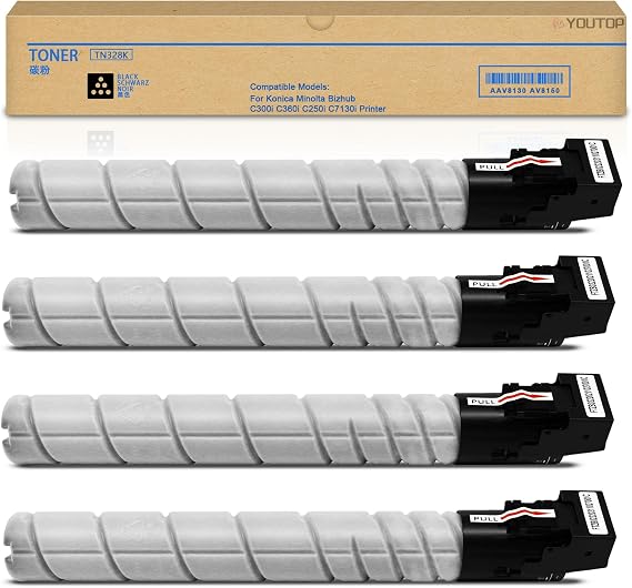 4PK TN328 TN-328 Black Toner Cartridge (AAV8130 AV8150)