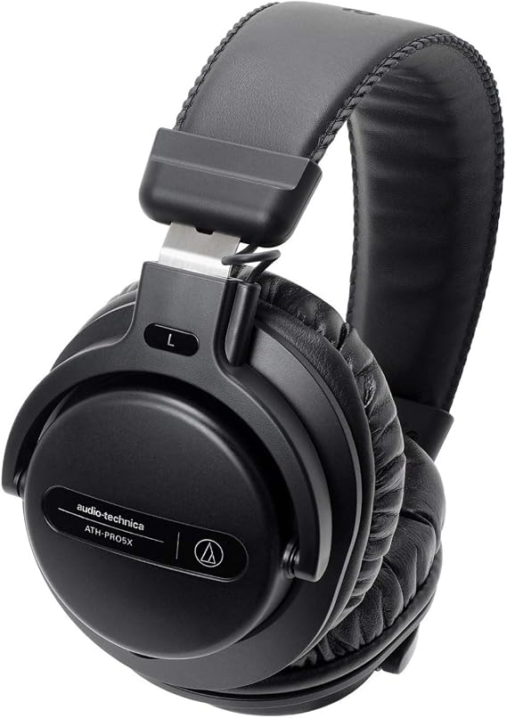 Audio-Technica ATH-PRO5XBK Professional Over-Ear Closed-Back Dynamic DJ Monitor Headphones, Black