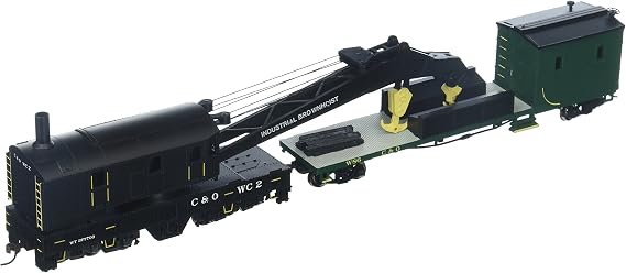 Bachmann Trains - 250-Ton Steam Crane & Boom Tender - CHESAPEAKE & OHIO -HO Scale