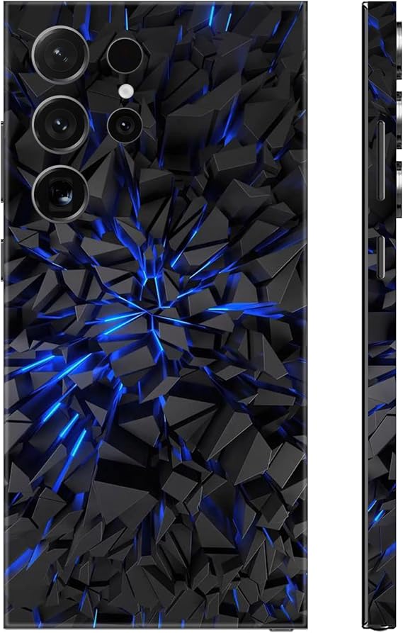 Skin Wrap Phone Sticker Compatible with Galaxy S24 Ultra (Black)