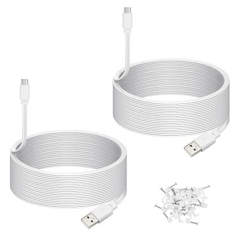 2-Pack 30ft Cable for WYZE Duo Cam Pan Outdoor Camera, USB C Extension Cord