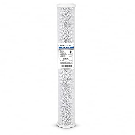 Hydronix CB-25-2010 Universal NSF Coconut Activated Carbon Block Water Filter, 2.5" x 20" - 10 micron