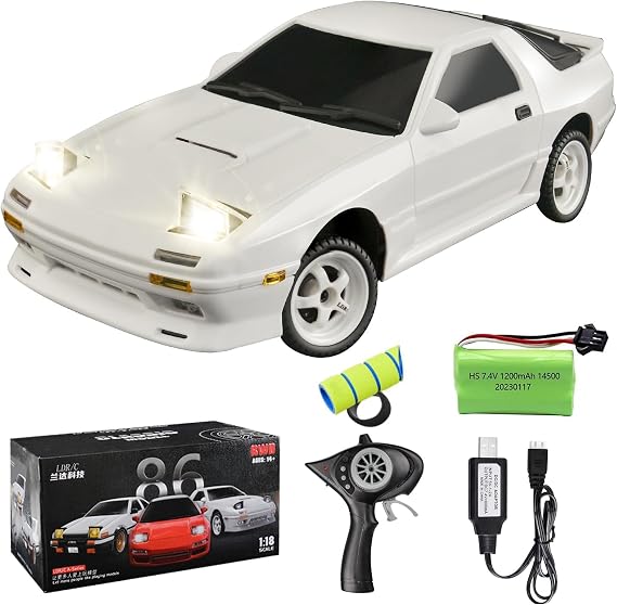 LD1802 1/18 AE86 Initial D RWD RC Drift Car White with Gyro