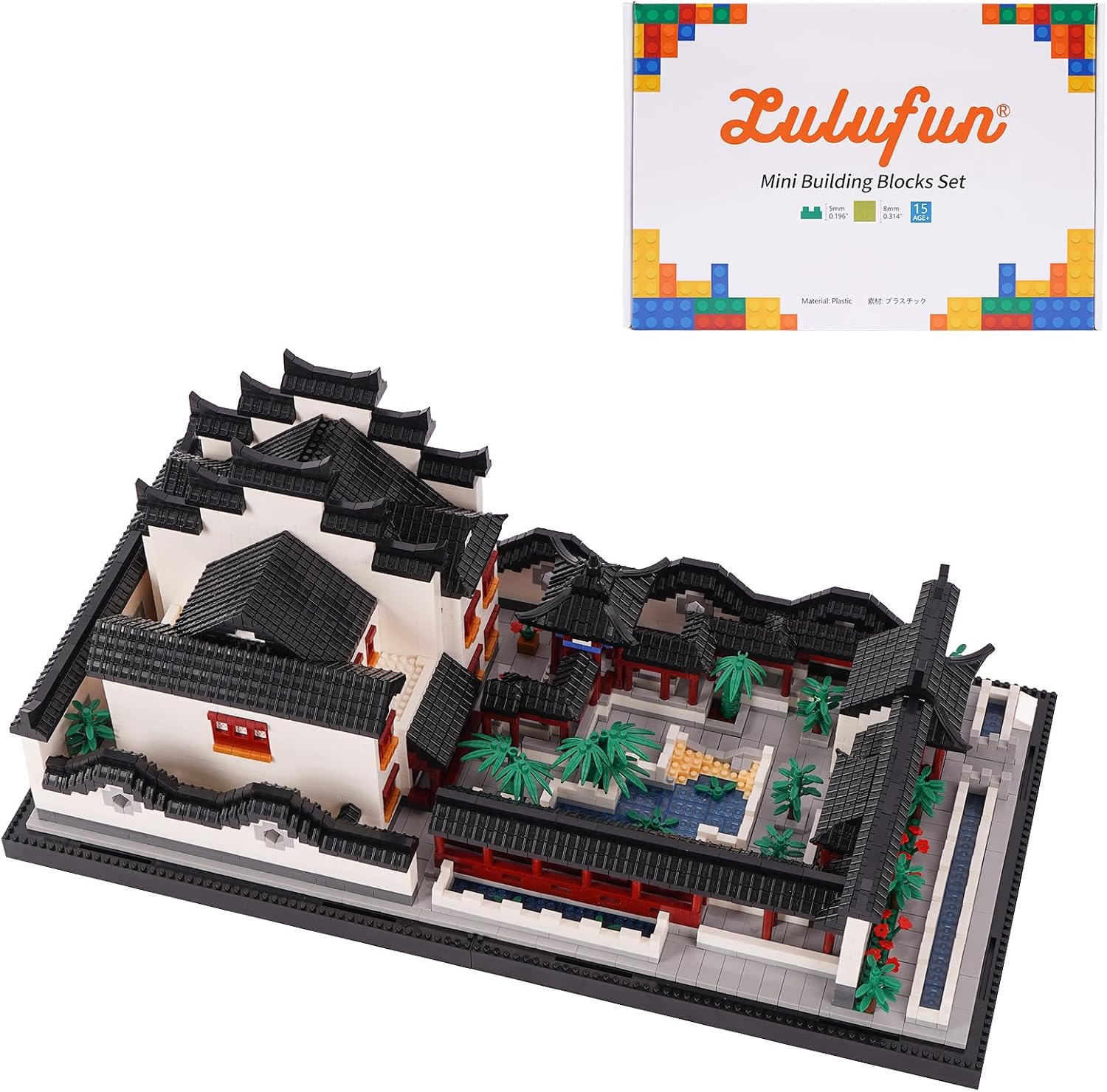 LULUFUN Architecture Building Blocks, Anhui-style Garden Block Sets,Mini Building Blocks Kits,Toy Gifts for Children and Adults 5555 pieces