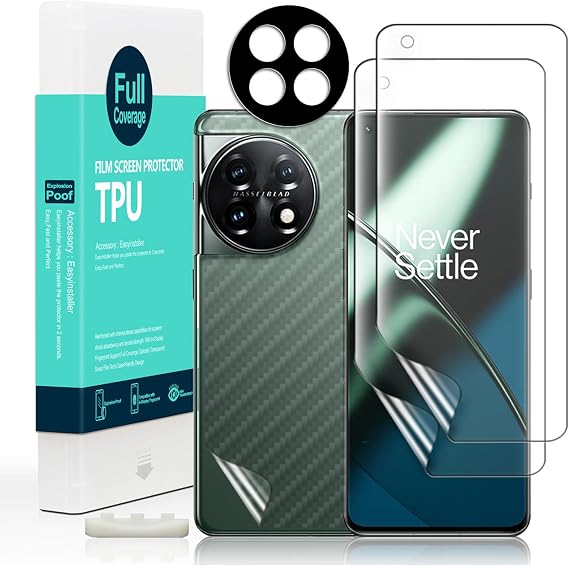 Ibywind Screen Protector For Oneplus 11 5G 6.7"[2 Pack],Flexible TPU Film,With 1Pc Camera Lens Protector,1Pc Back Film,Bubble Free,Easy to install