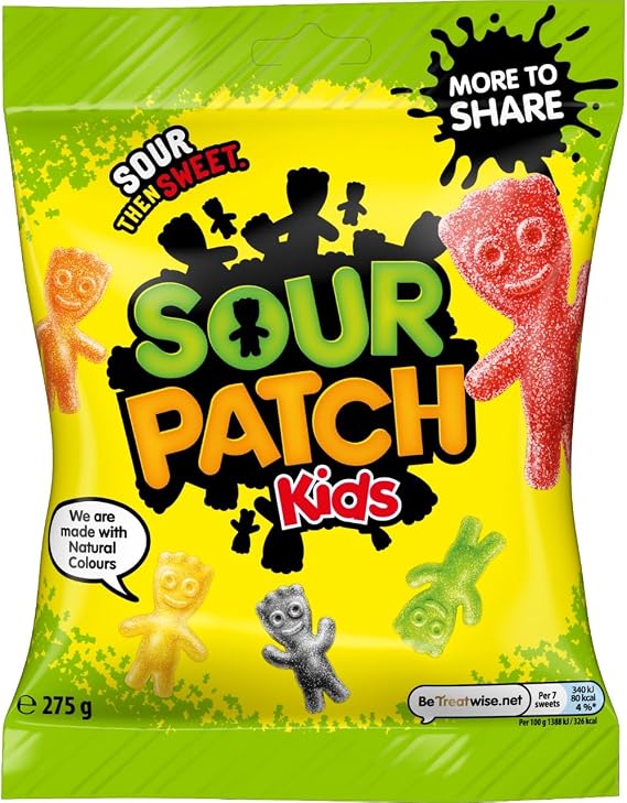 Sour Patch Kids Original Soft Chewy Sour Sweet Candies 275 g (1-Pack)