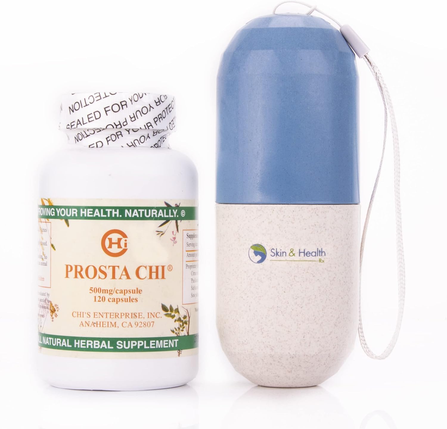 Chis Enterprise Prosta Chi 500mg, 120 caps, Free Skin and Health Pill Organizer Bundle