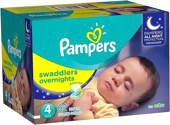 Pampers Swaddlers Diapers, Size 4, 62 Count