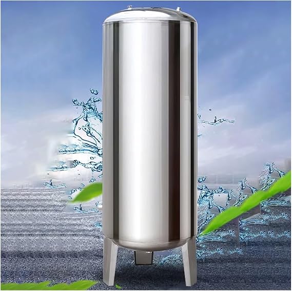Stainless Steel Water Well Pressure Tank, Large Vertical Pressure Well Water Tower/ Pressure Tank Container 60 100 160 200 250 300 L Capacity, Automatic Water Supply Pressurized Water Storage Tank ( C