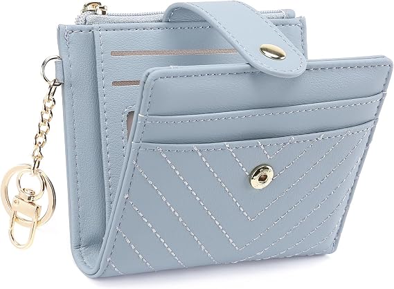 GAEKEAO Slim Wallet for Women, RFID Blocking Credit Card Holder Bifold Wallet with Zipper Coin Pocket, ID Window