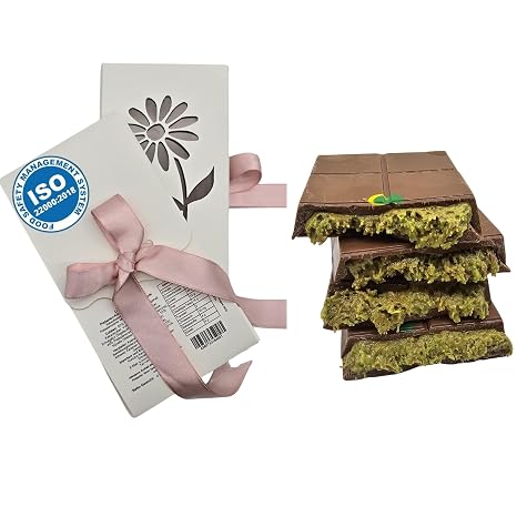 LUXURY BITES Dubai Style Schokolade - Handgefertigt von Belgien-Schoko Kadayif und Pistazien Süßigkeiten-Geschenkideen (Dubai Style Schokolade Pistazie (210 g))