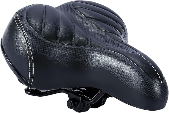 Bicycle Seat Replacement, Wide Bicycle Saddle Comfortable Waterproof Leather Bicycles Seat for Road Bikes