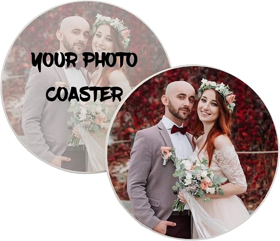 Personalized Coasters for Drinks Absorbent,Custom Coaster Set with Cork Backing