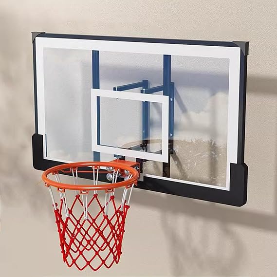 Wall Mount Basketball Hoop, with Shatterproof Backboard and Heavy-Duty Rim, Indoor and Outdoor Basketball Backboard, for Adults and Children Use(140cm)