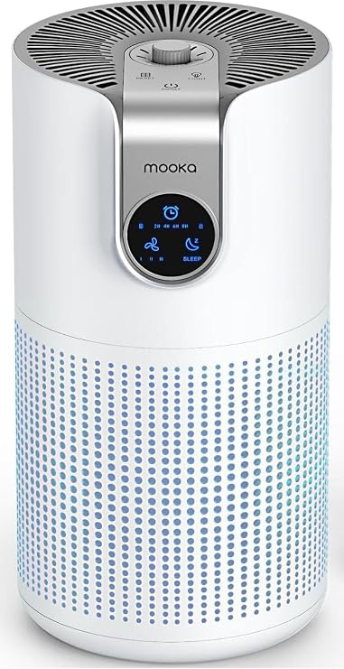 Air Purifiers for Home Large Room Up to 1500ft2 with Aromatherapy, MOOKA HEPA Air Purifier for Bedroom Pets Kitchen, Air Filter Cleaner for Wildfire Smoke Pollen Dust Dander Odor, 15dB, M03