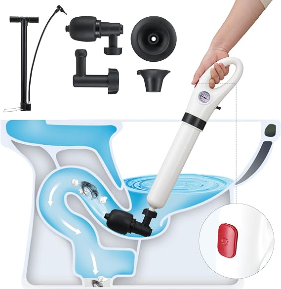 High Pressure Toilet Plunger,Plunge Blaster, Sink Plunger,Toilet unclogger, Plunger for Toilet, Plungers for Bathroom,Toilet Auger,Destupidor De Inodoro,Air Plunger