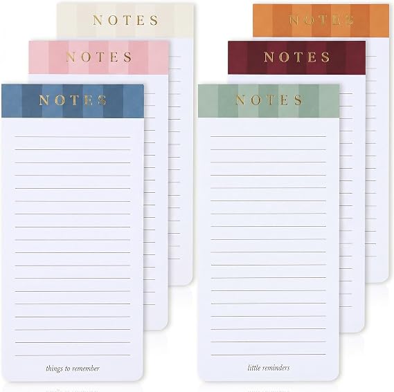 ZICOTO Beautiful Magnetic Notepads for Fridge - Set Of 6 To Do List Pads