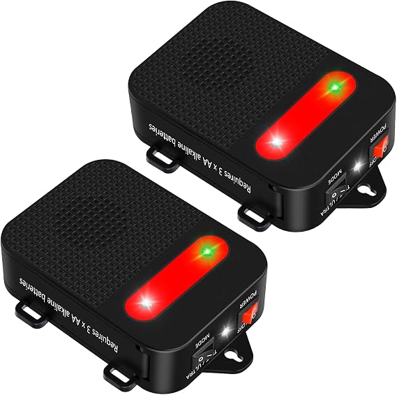 Angveirt Ultrasonic Rodent Repellent with Strobe Light, 2 Pack