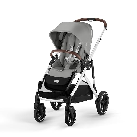 Cybex Gazelle S Full Sized Baby Stroller - Stone Grey, Silver Frame