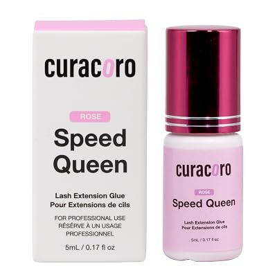 Curacoro Professional Eyelashes Glue - Extra Strong Adhesive for Salon Use, Bubblegum Pink, 0.5-1 Sec Drying Time, 0.17 fl.oz  5ml - for Trained Lash Technicians Only