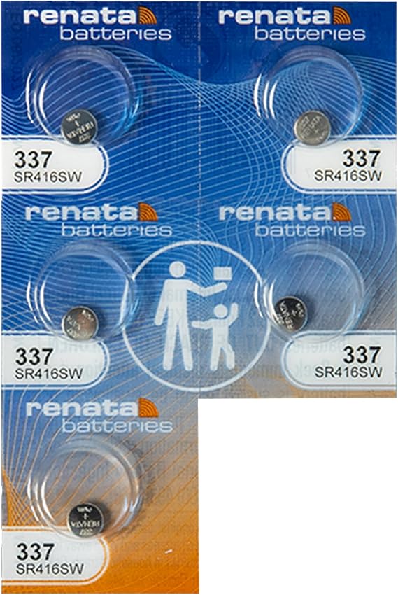 Renata Batteries 337(SR416SW) Button Cell Watch Battery (5 Pack)