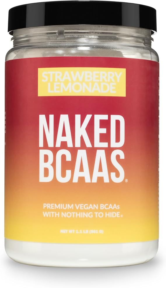 NAKED Strawberry Lemonade BCAAs Amino Acids Powder, 100% Pure 2:1:1 Formula, Vegan Branched Chain Amino Acids, Instantized All Natural BCAA Powder Supplement - 501 Grams, 34 Servings
