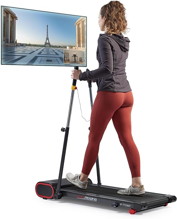 Sunny Health & Fitness Treadpad Slim Walking Pad Treadmill with Handlebars