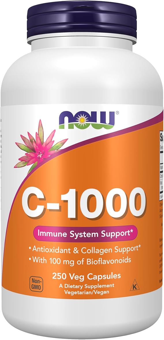 NOW Supplements, Vitamin C-1,000 with 100 mg of Bioflavonoids, 250 Veg Caps