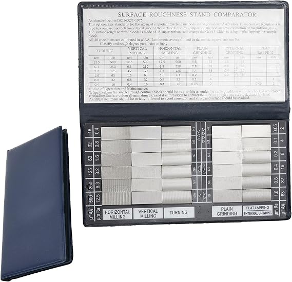 30Pcs Surface Roughness Comparator, 30 Samples Roughness Test Block Ra0.05-12.5mm Microfinish Comparator Comparison Tool For Machinery Manufacturing Lathe Teaching