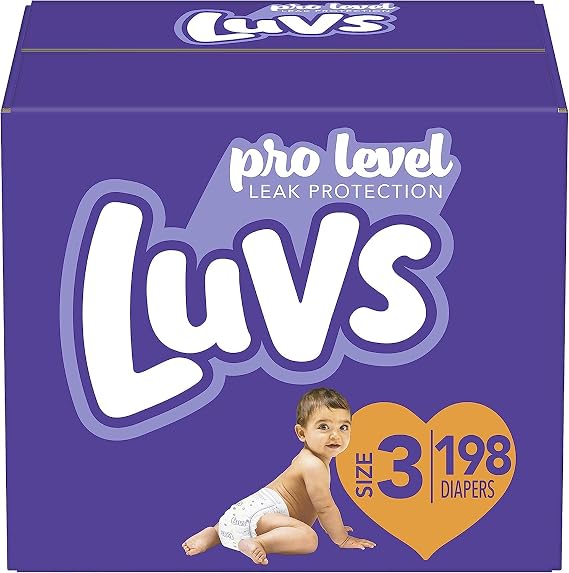 Luvs Diapers Size 3, 198 Count - Disposable Diapers