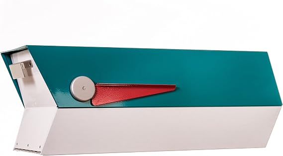 modbox USA Mid-Century Modern Curbside Mailbox | Two Tone (Turqoise/White)