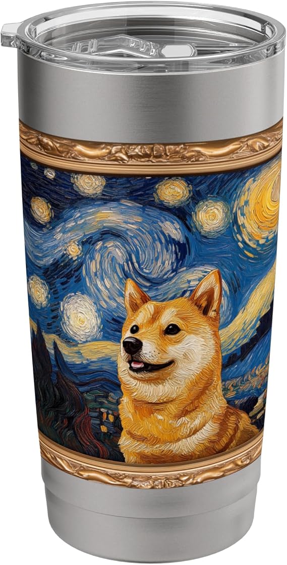 Finnish Spitz Starry Night Stainless Steel Insulated Tumbler