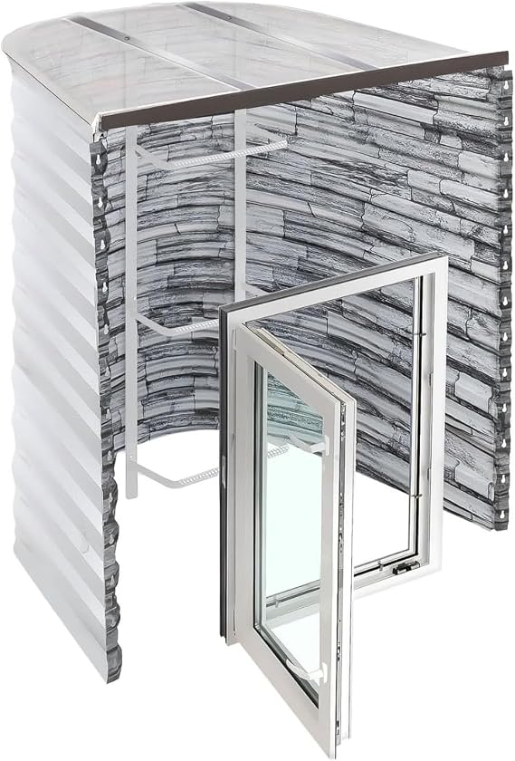 Egress Window Well Kit, Stoneview, 42x36x72, 31x40 Window