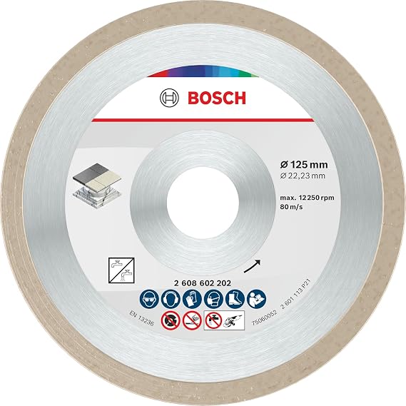 Bosch Standard Seri Seramik İçin Elmas Kesme Diski 125 mm, Gri