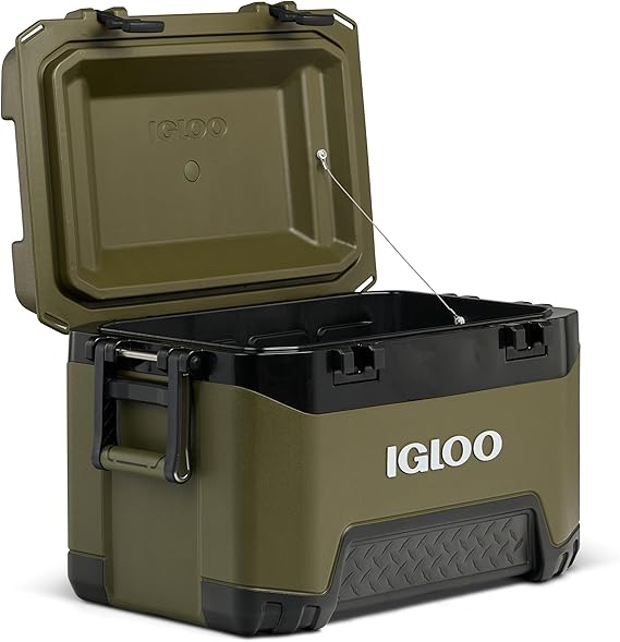 IGLOO BMX 52 Cool Box 49L - Extremely Robust Outdoor Cool Box with Heavy Duty Design Strong Insulation Ideal for Camping Fishing Festival Work & Outdoor - Keeps Drinks and Food Cold for a Long Time
