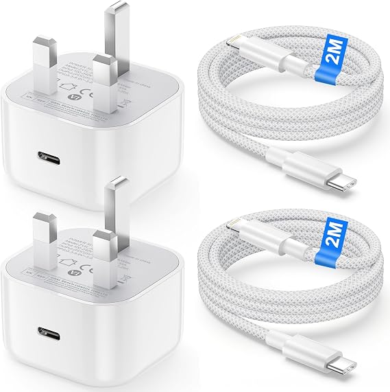 iPhone Charger Fast Charge Plug[Apple MFi Certified], 2Pack 20W USB C Fast Charger Plug Adapter with 2M USB C to Lightning Cable for Apple iPhone 14/13/12/11/Pro Max/XS/XR/X/SE/8/7/6 Plus,iPad