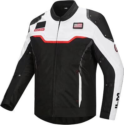 ILM Motorcycle Jacket with CE Armor and Detachable Waterproof Liner Dual Sport All Season Riding for Men Model JRC2