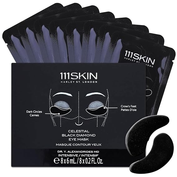 111SKIN Black Diamond Eye Mask, Hydrating Under Eye Patches, 8 Pairs