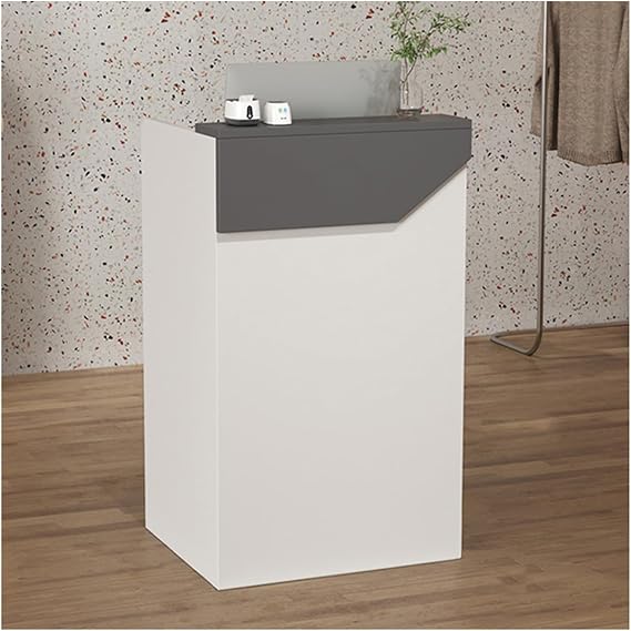 Reception Desk,Small Reception Counter with Drawers,Standing Front Desk,for Supermarket, Convenience Store, Hotel,Office,Lobby(Gray,L80cm/31.4in)