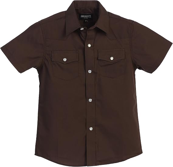 Gioberti Boys Solid Short Sleeve Western Shirt
