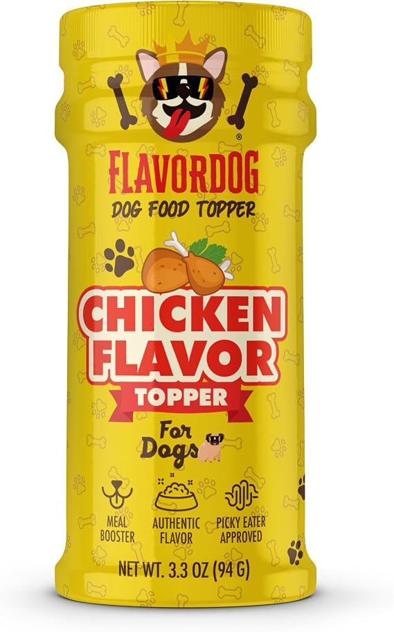 Flavor God Dog Food Topper for Picky Eaters, Chicken Flavor (3.3 Oz)