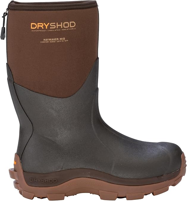 Dryshod Mens Haymaker Mid Hard Working Boots|Rubber | Waterproof