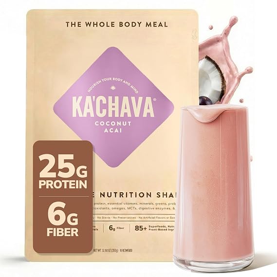 KaChava Whole Body Protein Shake Coconut Acai, 25g Protein, 15 srv