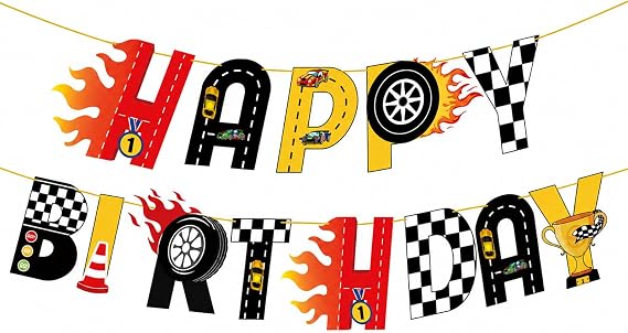Racing Car Happy Birthday Garland