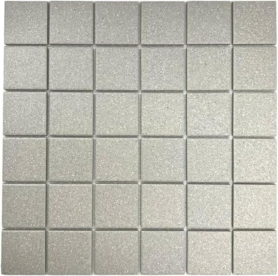 Tenedos Grey Speckled 12x12 Unglazed Porcelain Mosaic Tile Italian Square Design 1 Sheet for Kitchen Backsplash, Bathroom Walls, Floors, and Accent Walls
