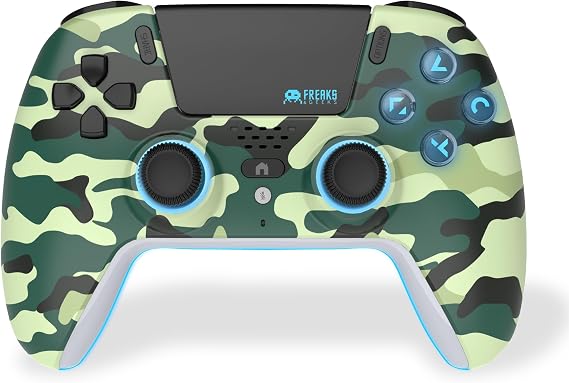 Freaks and Geeks- Bluetooth Wireless Controller for Playstation PS5 with LED - Green Camo
