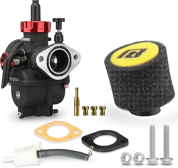 NIBBI PE17 Carburetor Kit, 17mm Carburetor Motorcycle Carb with Foam Air Filter-Fit for 100cc 110cc Dirt Bike Pitbike Minibike Apollo TaoTao Lifan Kayo SSR