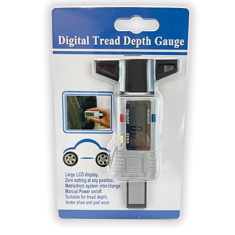 Haltec DT-190-32 Calibrated Digital Tire Tread Depth Gauge, Up to 1 Inch Depth with LCD Screen