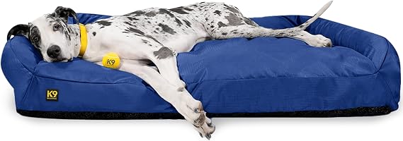 K9 Ballistics Tough Ripstop Bolster Pillow Dog Bed, XXL, Blue Quartz